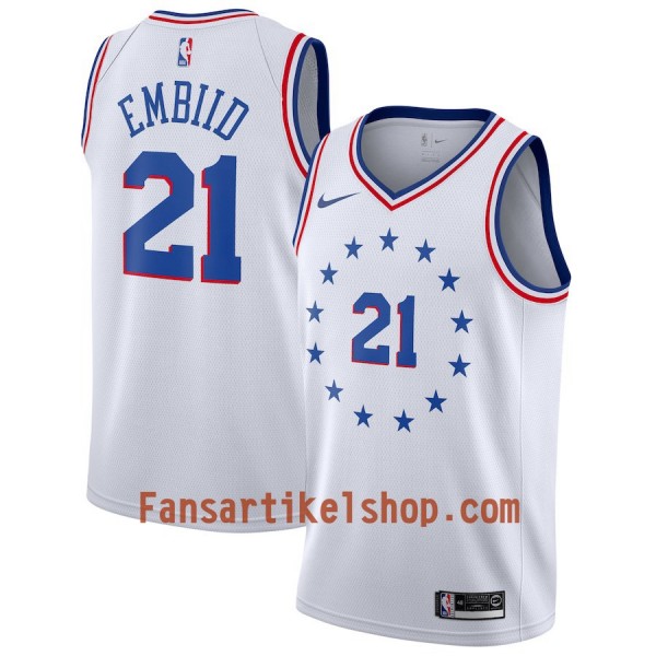 Philadelphia 76ers Trikot Joel Embiid 21 2018-19 Nike Weiß Swingman - Herren Philadelphia 76ers Trikot Joel Embiid 21 2018-19 Nike Weiß Swingman - Herren